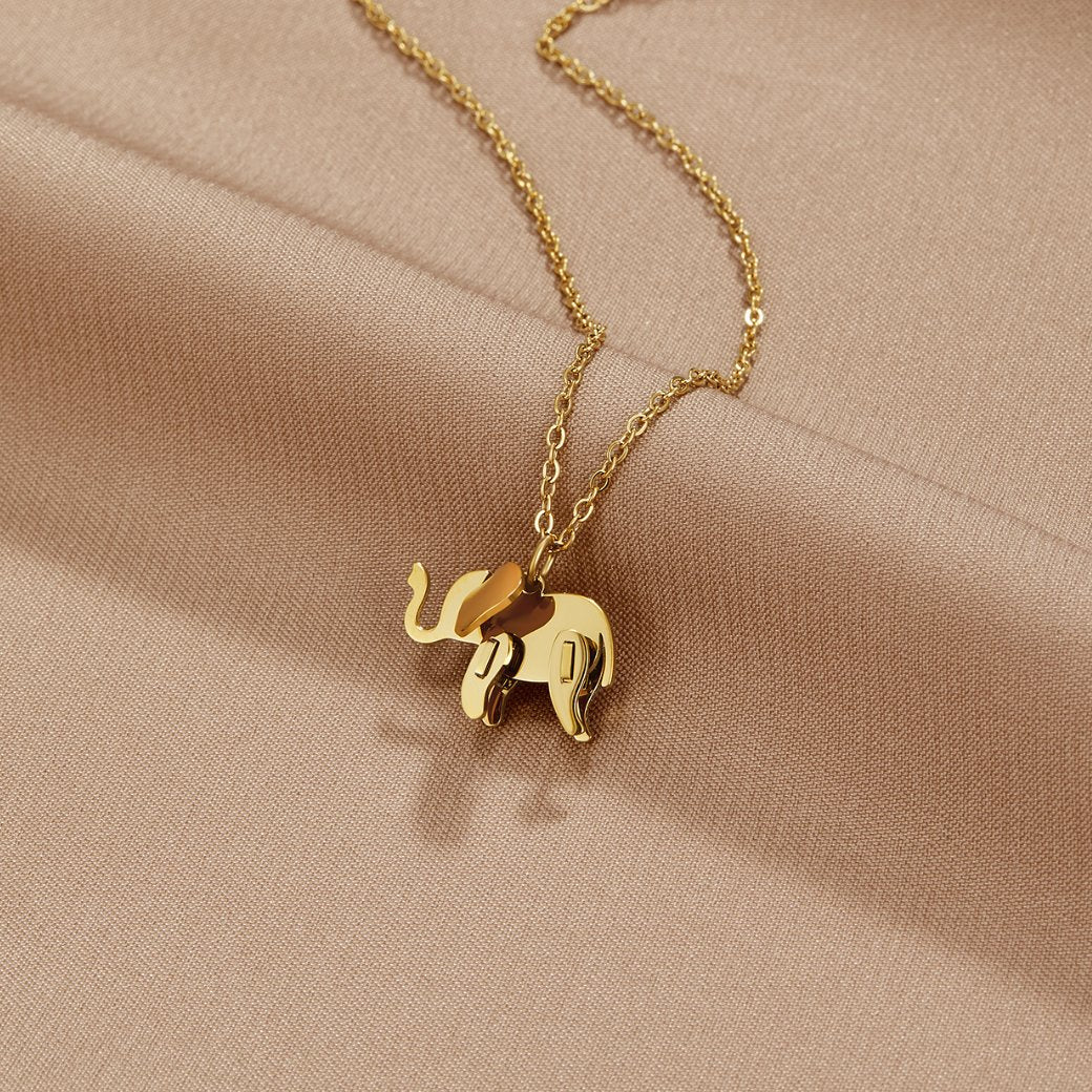 Gold Elephant Necklace - Image 3