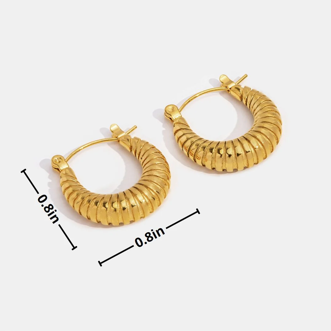 Golden Mia Croissant Hoop Earrings - Image 4