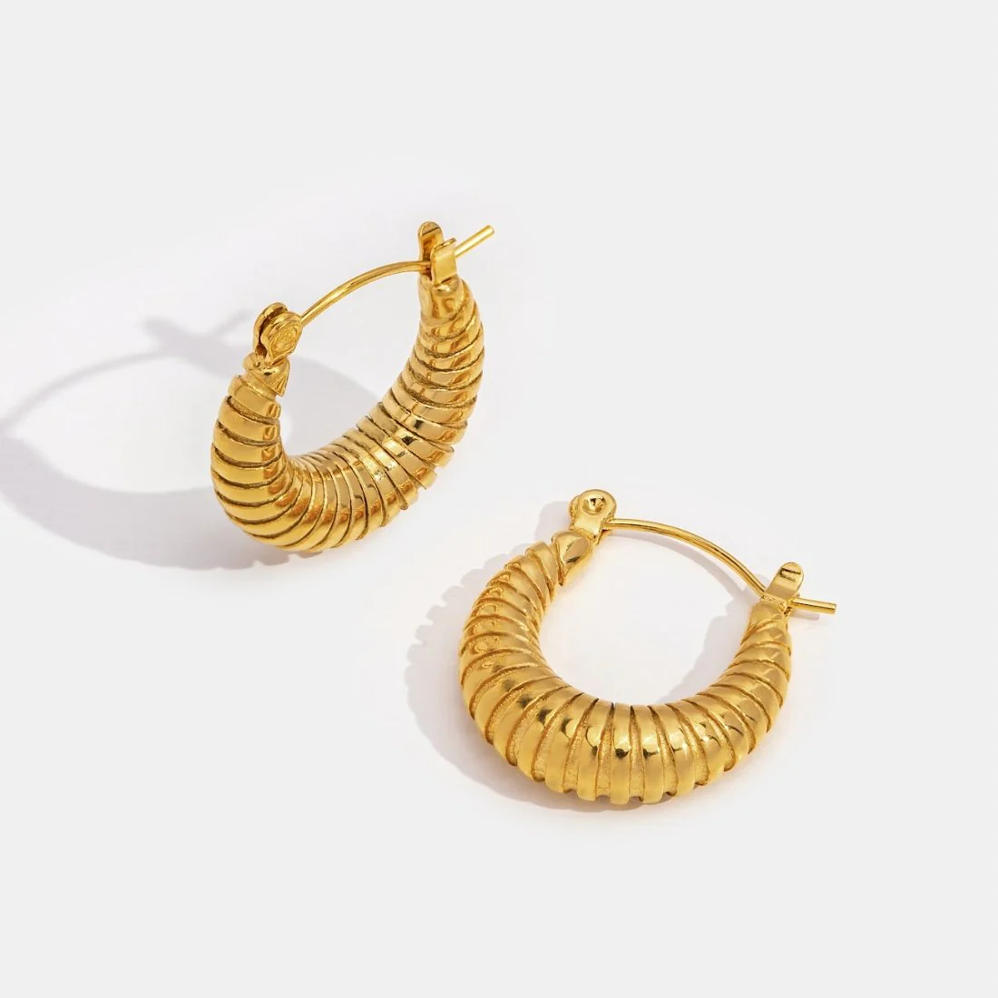 Golden Mia Croissant Hoop Earrings - Image 7