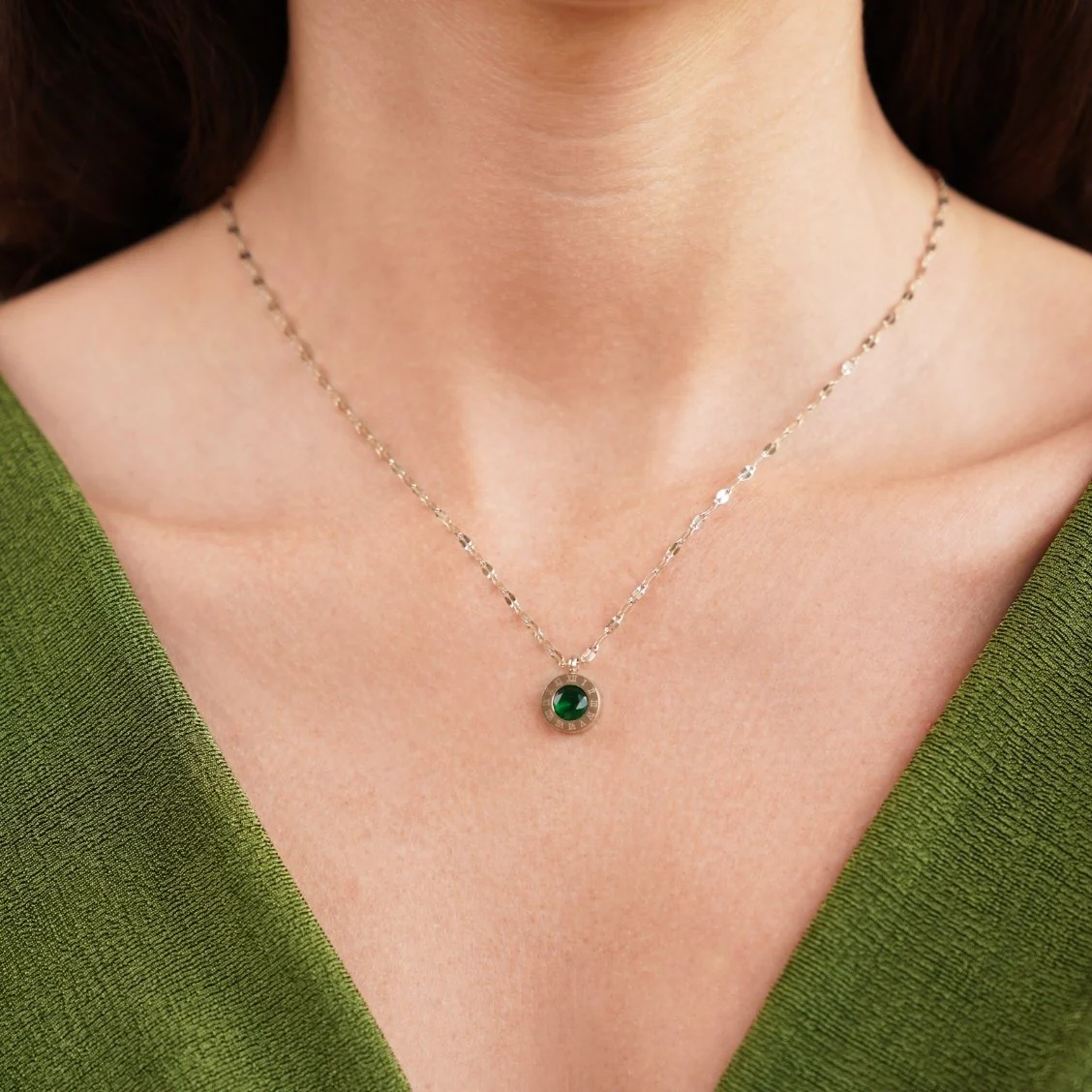 Green Crystal Athena Necklace - Image 6
