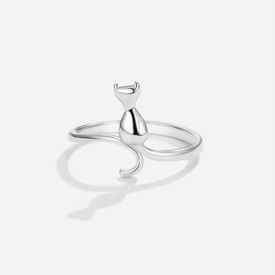 Midnight Cat Silver Ring - Image 3
