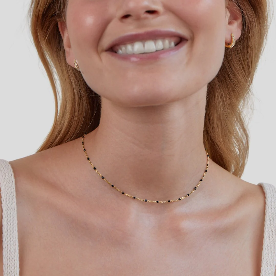 Mila Black Bead Necklace - Image 3