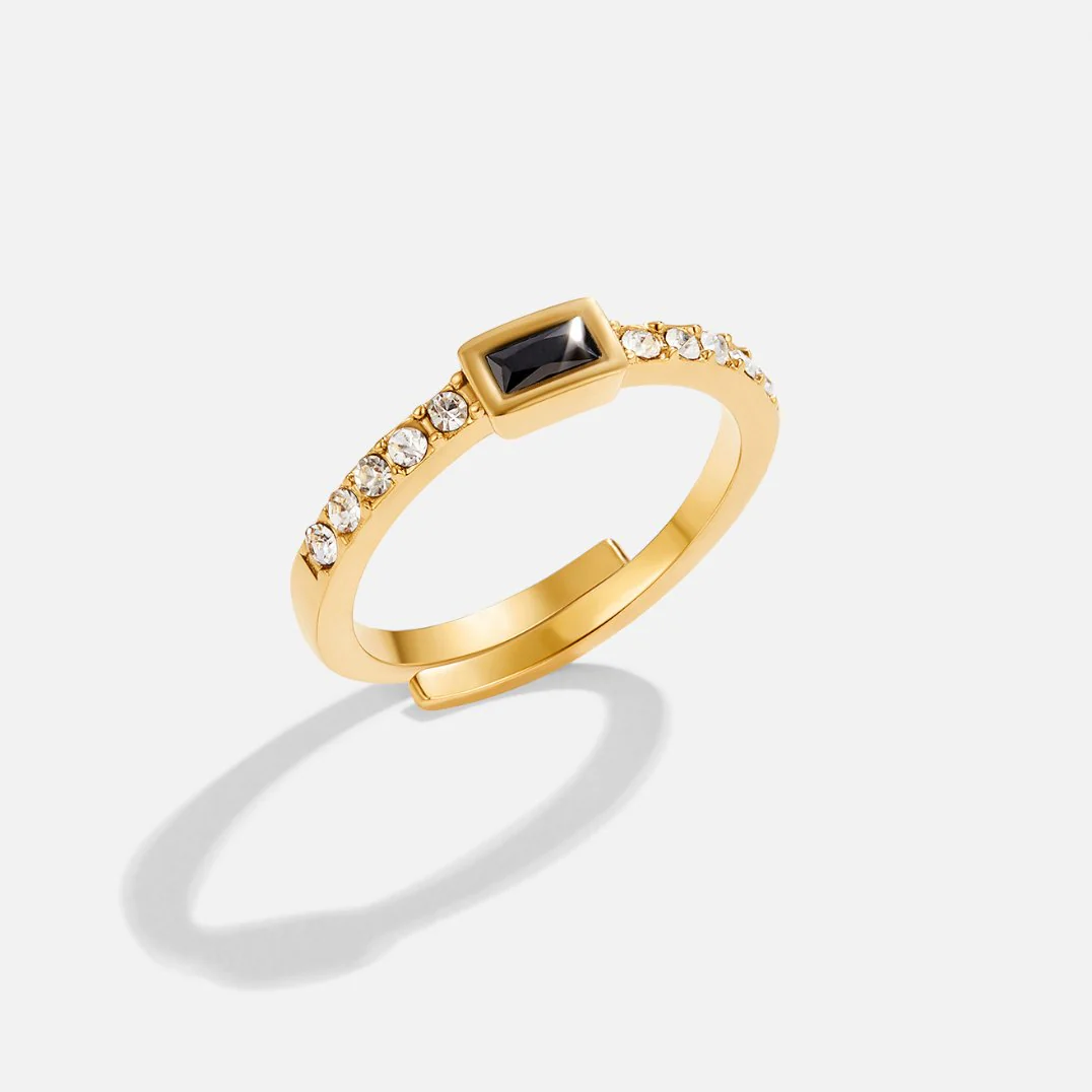 Onyx Black Crystal Ring - Image 3