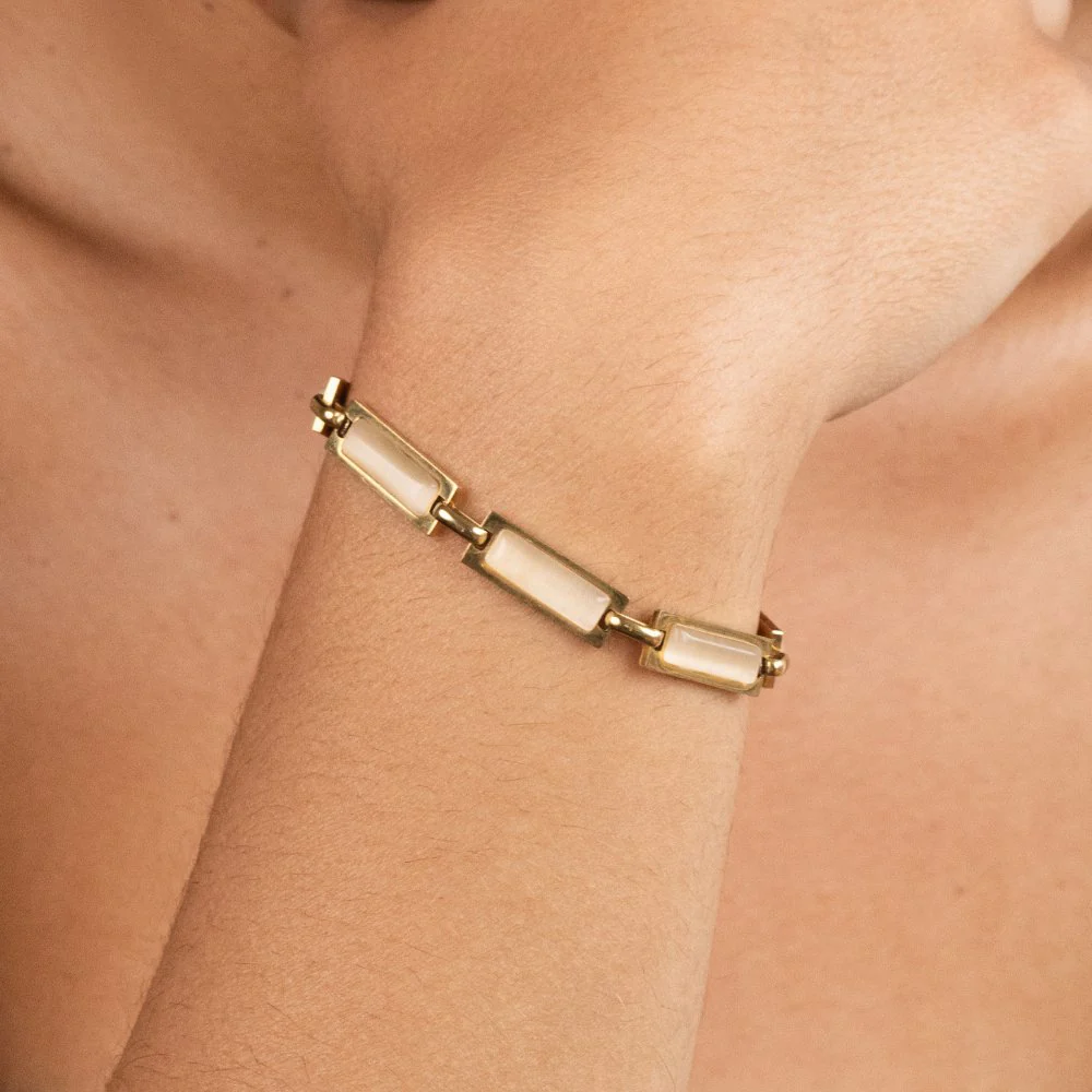 Opal Gold Baguette Bracelet - Image 4